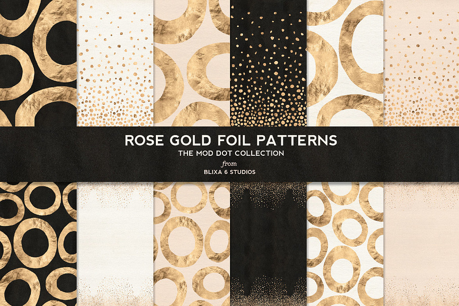 Rose Gold Mod Dot Foil Patterns
