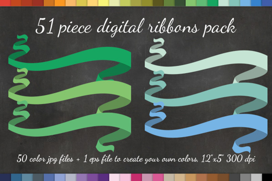 51 Curly Ribbon Clipart +Vector Pack