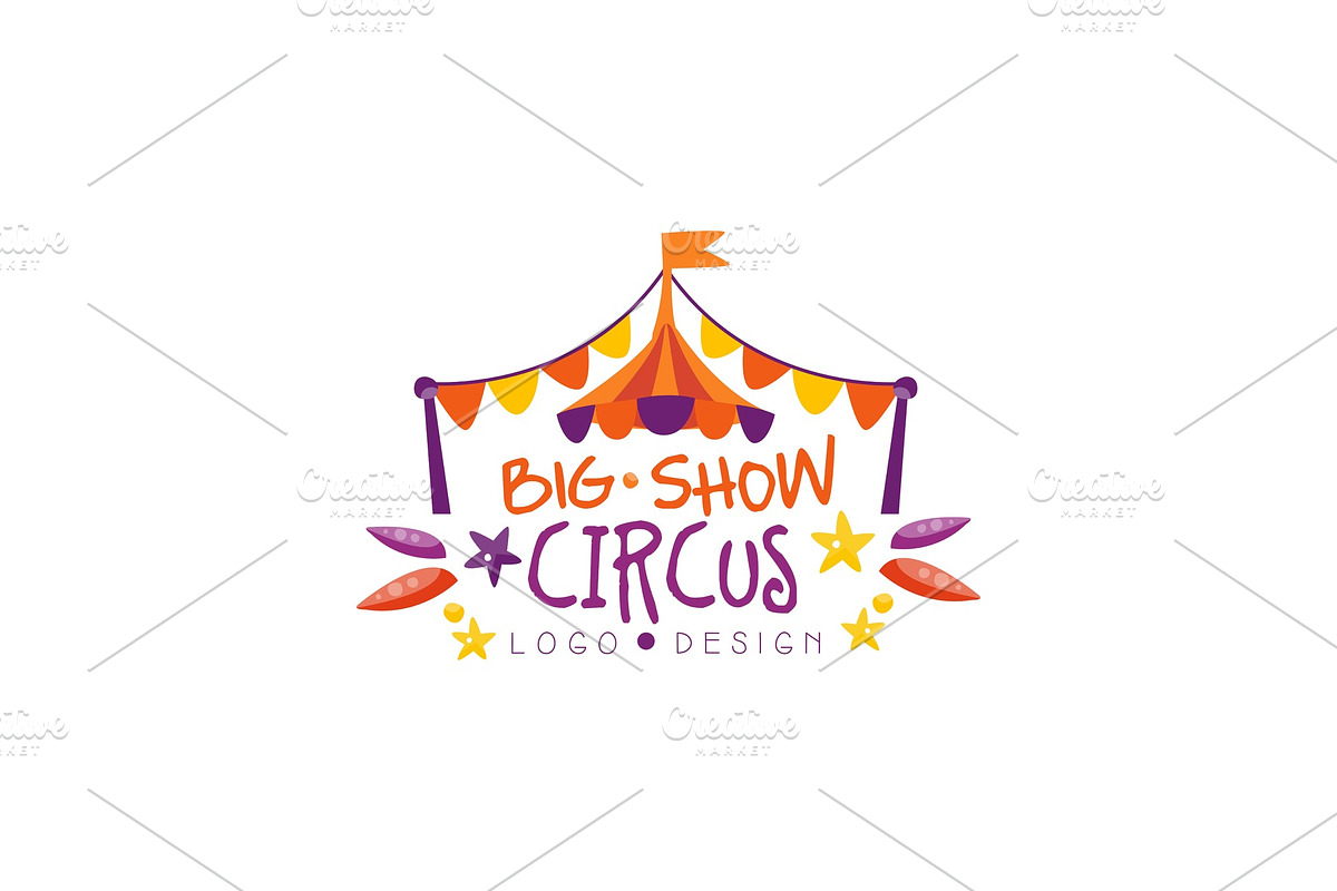 Big show circus logo design in Objects - product preview 8