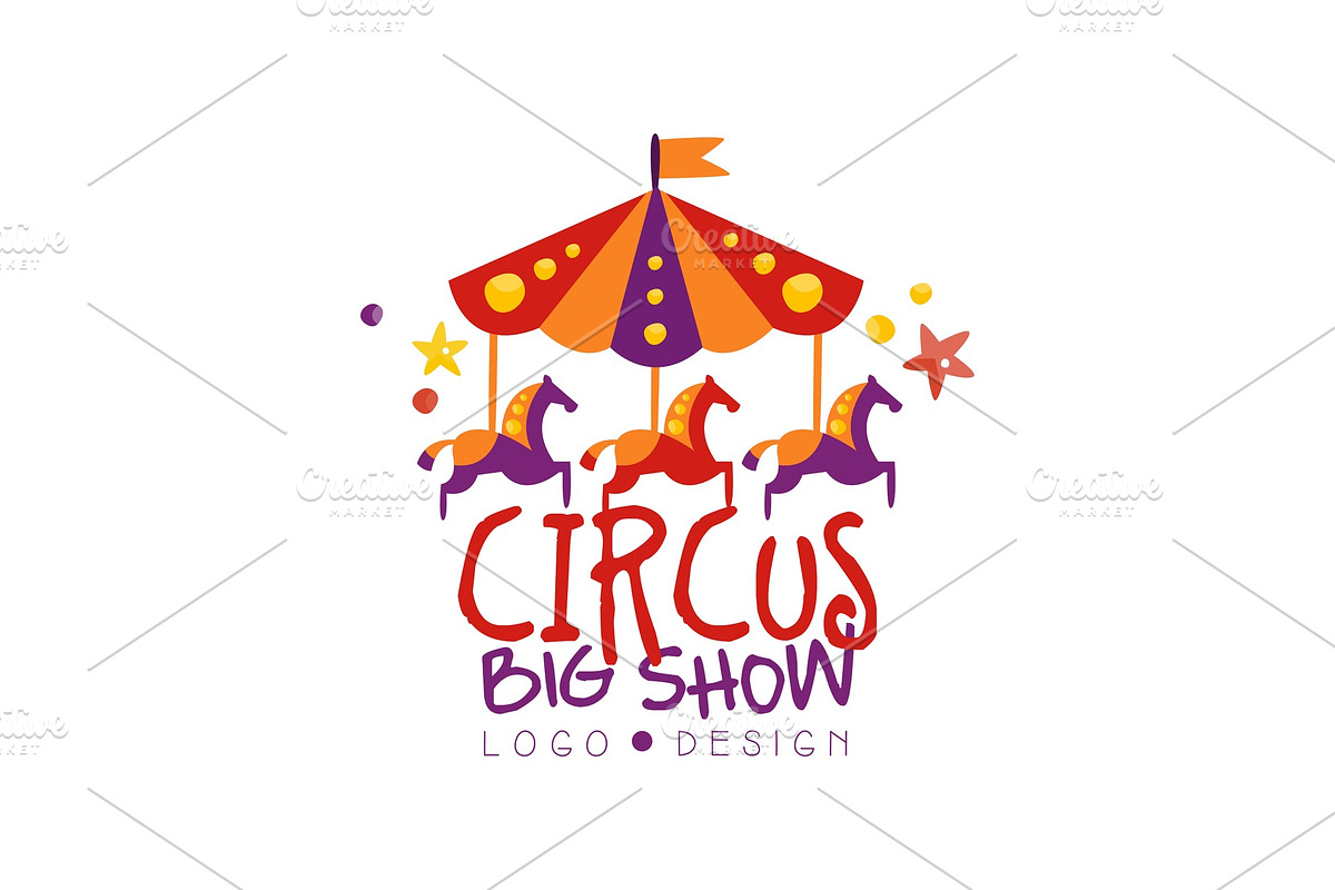 Circus big show logo design in Objects - product preview 8