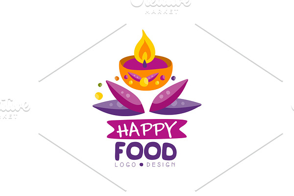 Happy food logo design for poster