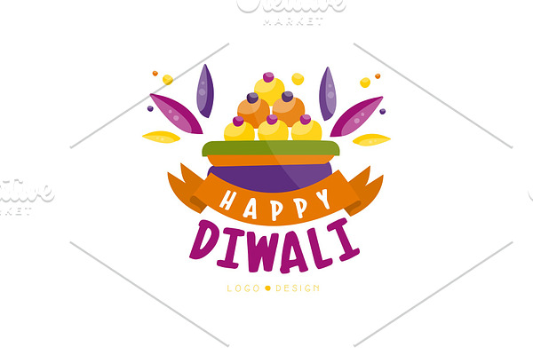 Happy Diwali colorful logo design