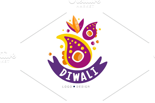 Diwali logo design, Hindu festival