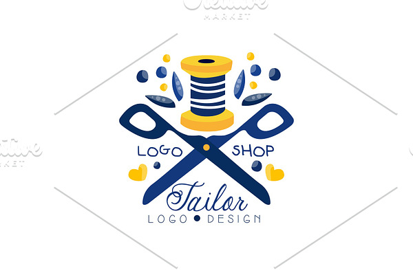 Tailor shop logo design, sewing