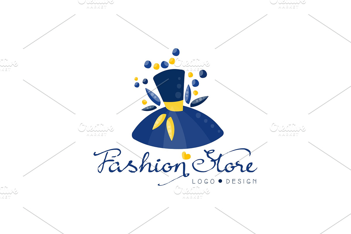 Fashion Store Logo Design Template Custom Designed Illustrations