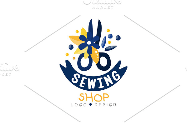 Sewing shop logo design, dress
