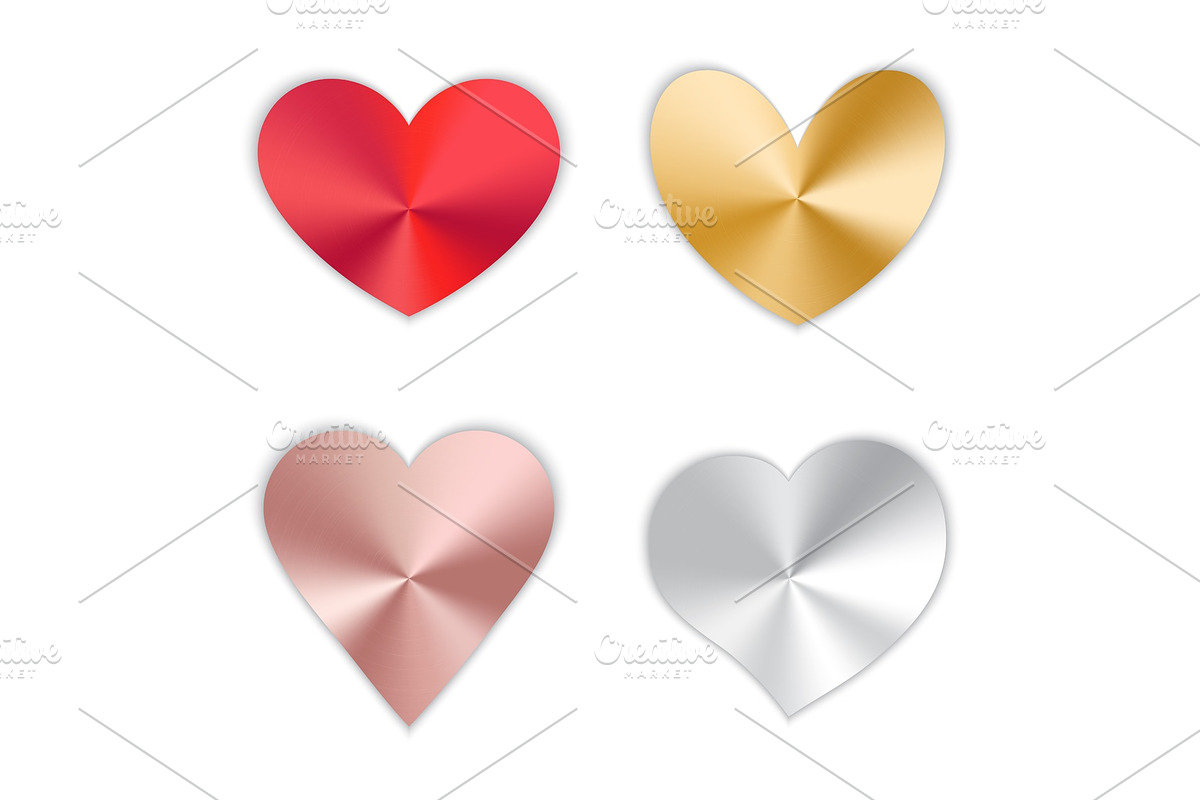 Set of hearts with gradient in Objects - product preview 8