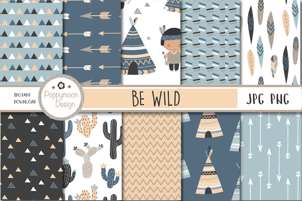 Be Wild-Tribal boys paper in Patterns - product preview 8