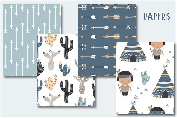 Be Wild-Tribal boys paper in Patterns - product preview 1
