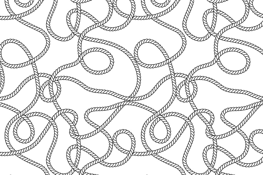 Black and white tangled rope pattern