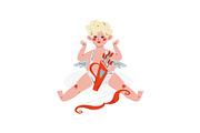 Cute Funny Cupid with Quiver of