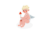 Cute Cupid with Arrow of Love, Amur
