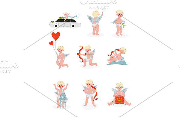 Cute Funny Cupid in Different