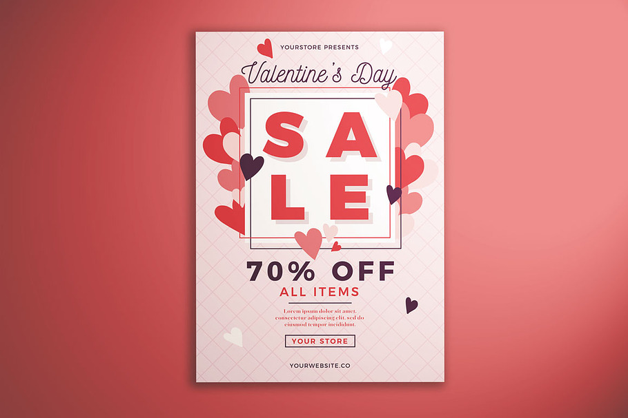 Valentine's Day Sale Flyer Vol. 01 in Flyer Templates - product preview 8