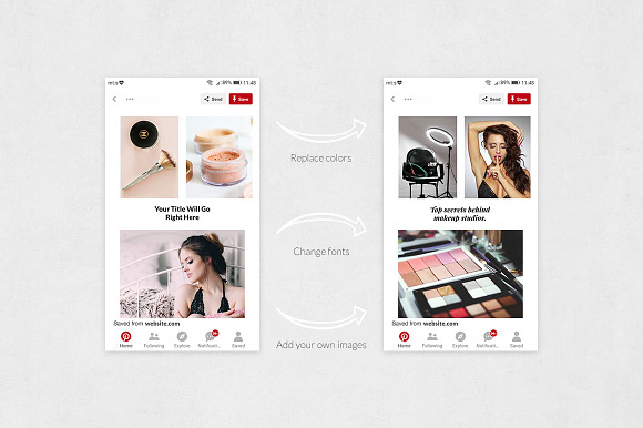 Makeup Pinterest Posts in Pinterest Templates - product preview 4