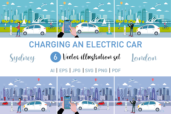 Charging an electric car set