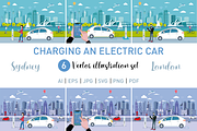 Charging an electric car set