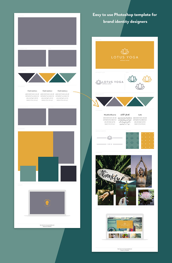 Brand Board Template: Yoga in Presentation Templates - product preview 1