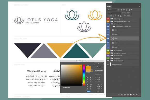 Brand Board Template: Yoga in Presentation Templates - product preview 2