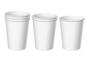 Set of Realistic white paper cups