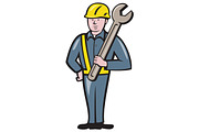 Construction Worker Spanner Isolated