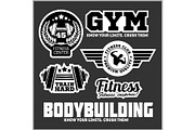 Set of sports and fitness logo. Gym