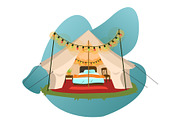 Modern tent with furniture poster