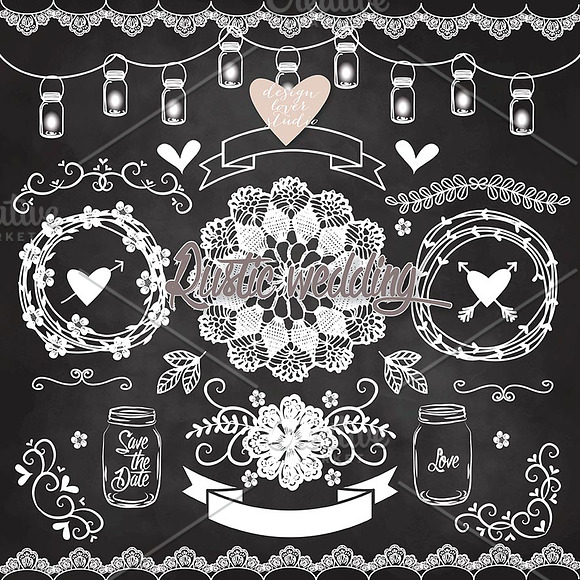 VECTOR Rustic Wedding Elements in Illustrations - product preview 2
