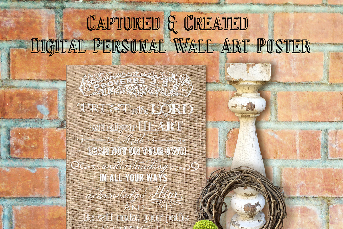 Burlap-Trust In The Lord Wall Art in Illustrations - product preview 8