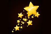 Vector gold star black background