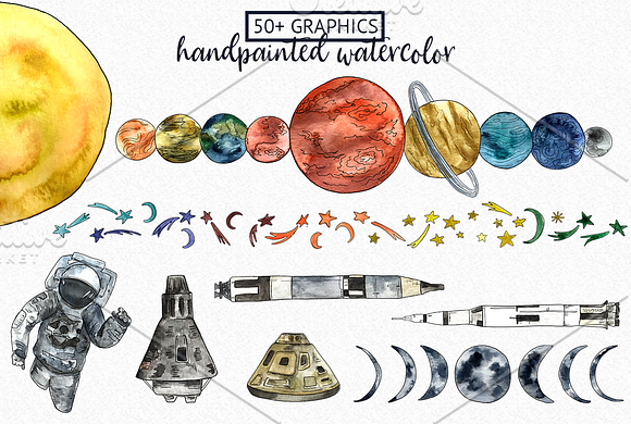 Watercolor Outer Space Toolkit in Illustrations - product preview 1