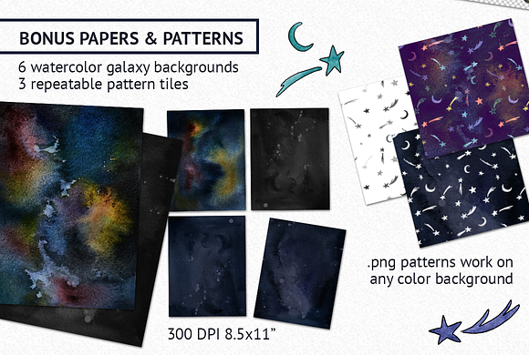 Watercolor Outer Space Toolkit in Illustrations - product preview 3