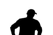 Silhouette Back View Adult Man With 