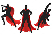Superhero silhouette set