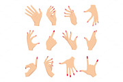 Female hands gestures