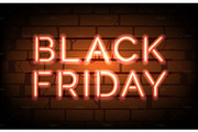 Black friday neon sale tag