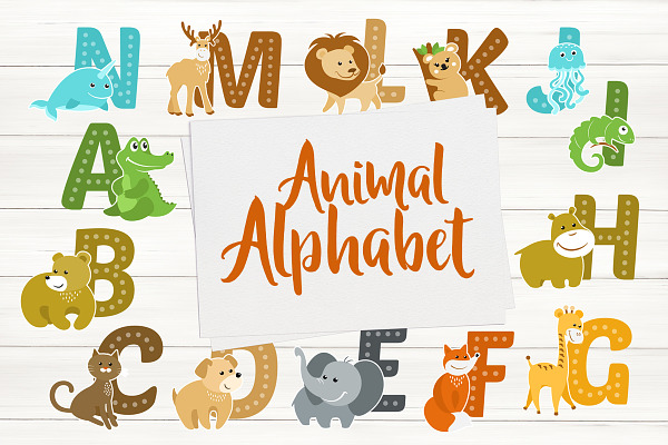 Animal Alphabet Vector Set