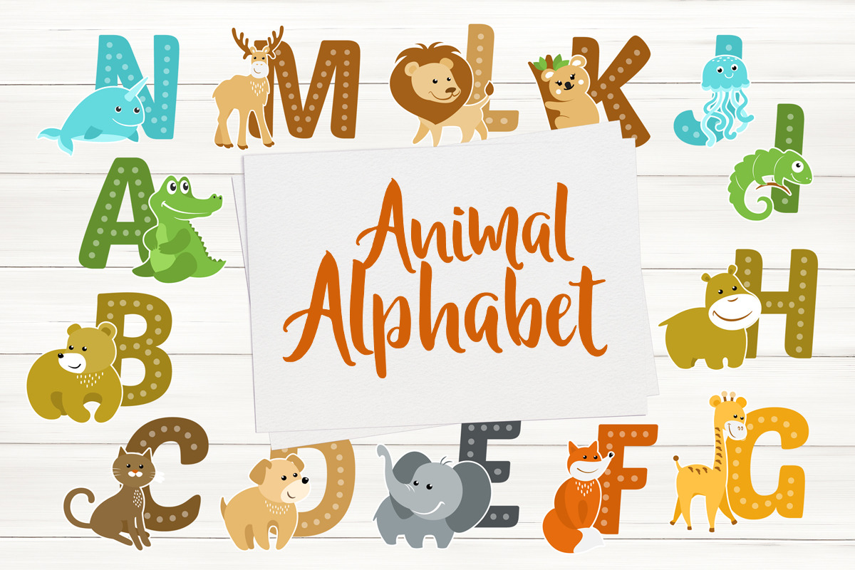 Animal Alphabet Vector Set in Icons - product preview 8