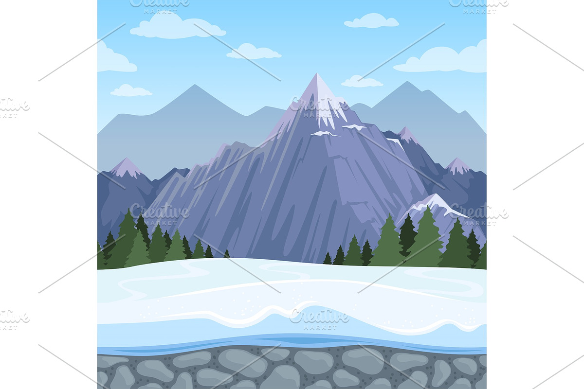 Mountain seamless background in Graphics - product preview 8