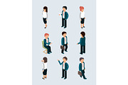 Isometric business people. Young