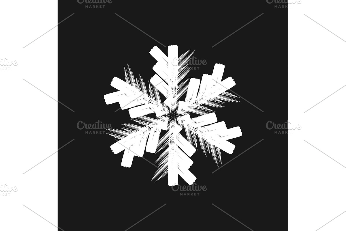 Brush Painted Snowflake in Objects - product preview 8