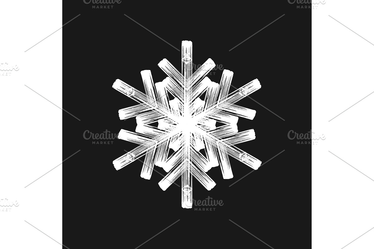 Brush Painted Snowflake in Objects - product preview 8