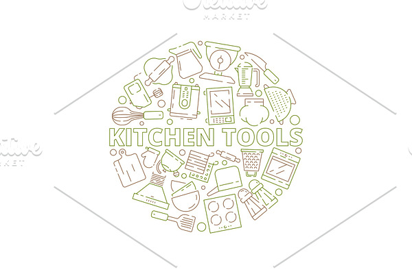 Kitchen tools icons. Food prepare