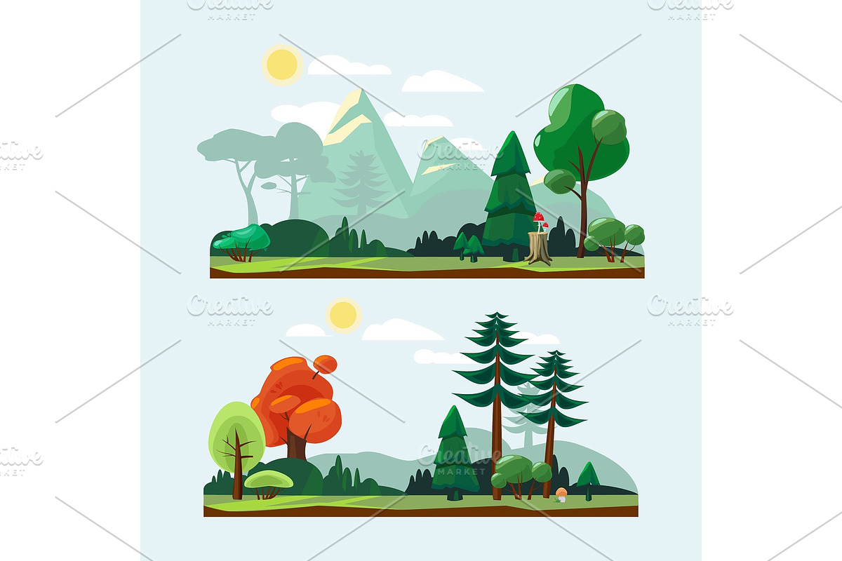 Nature landscape. Park garden in Graphics - product preview 8