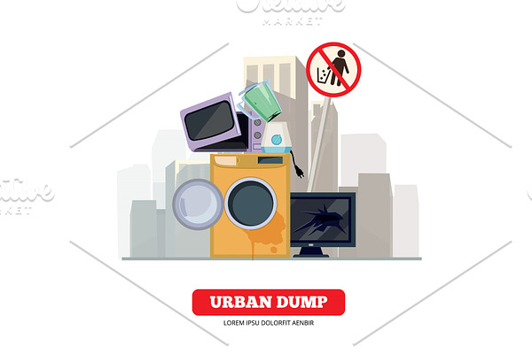 City dump. Appliance garbage from