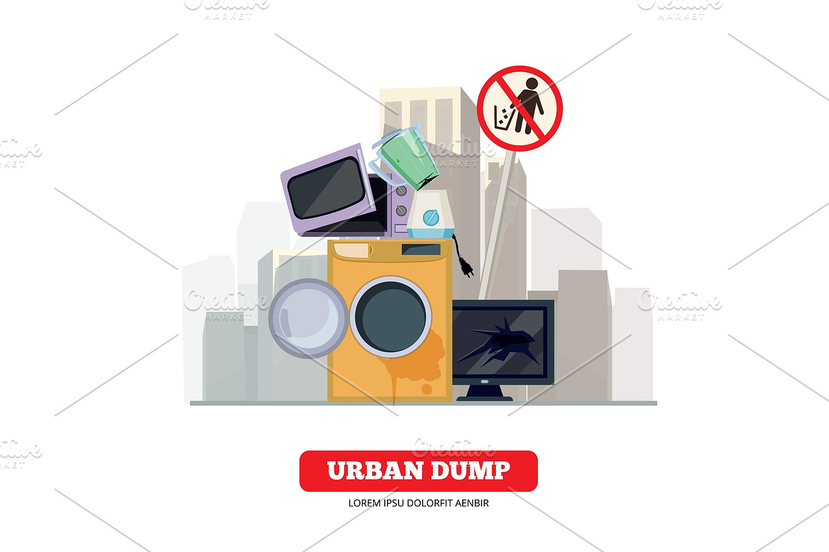 City dump. Appliance garbage from in Graphics - product preview 8
