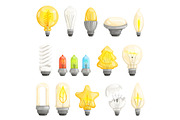 Light bulbs. Modern lamp save energy