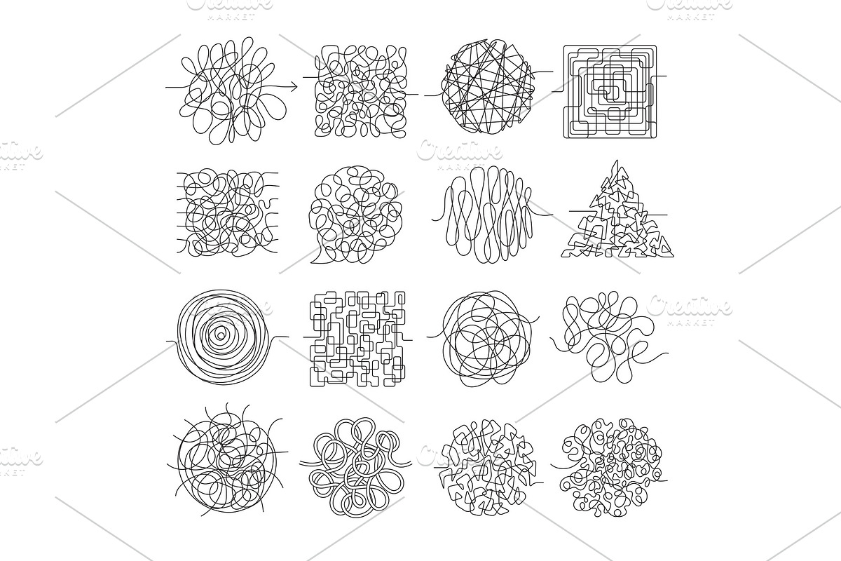 Scribble lines. Wire mess chaos in Graphics - product preview 8