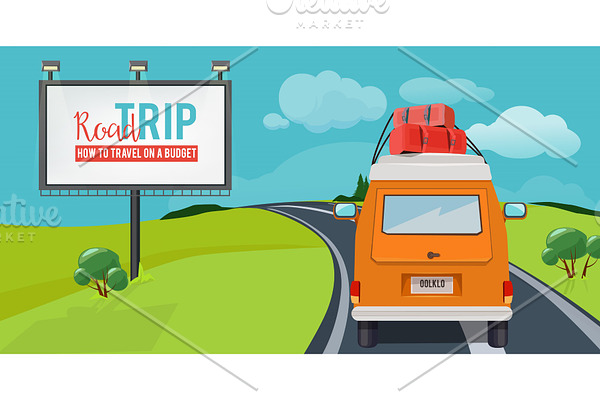 Road trip. Adventure concept with