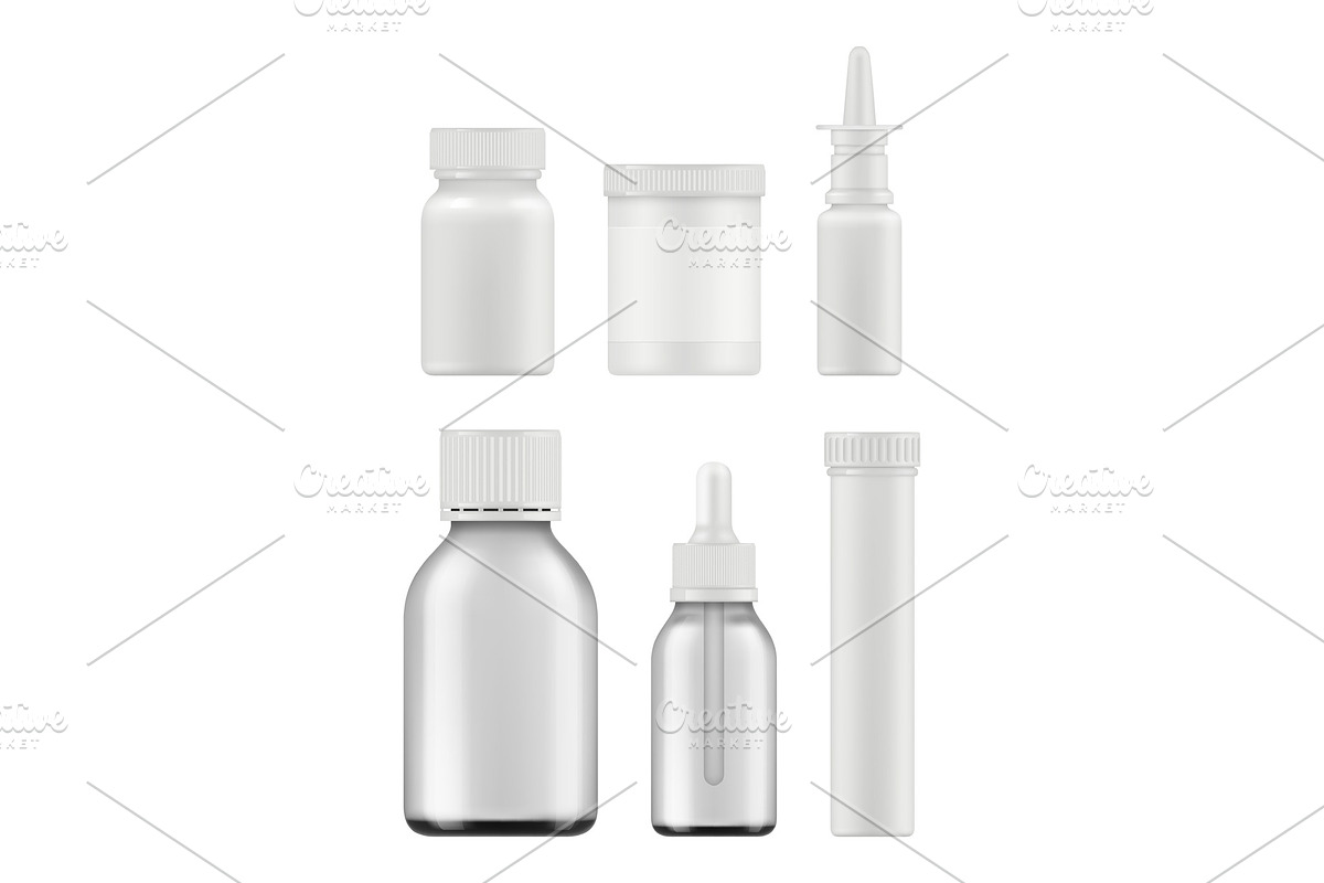 Medicine bottles mockup. Realistic in Graphics - product preview 8